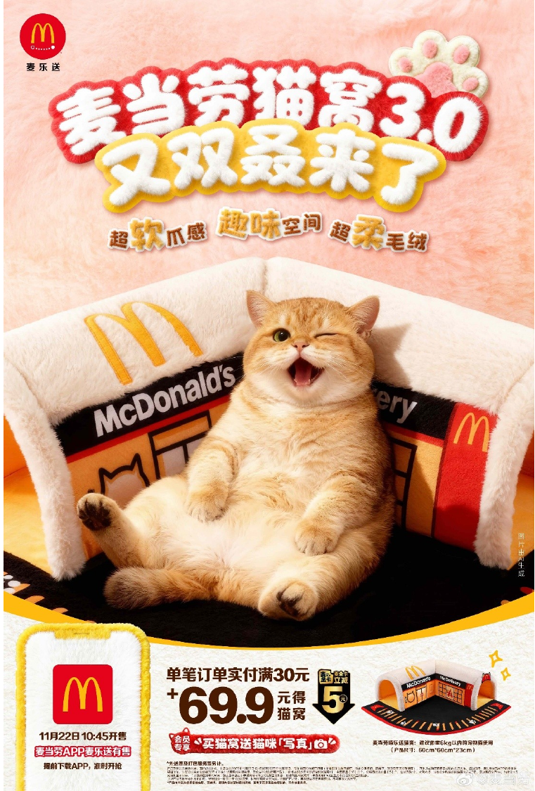 咪的天!麦当劳猫窝 3.0 上新了